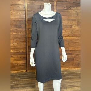 LBD little black dress size large unbranded twist detail on chest stretch
